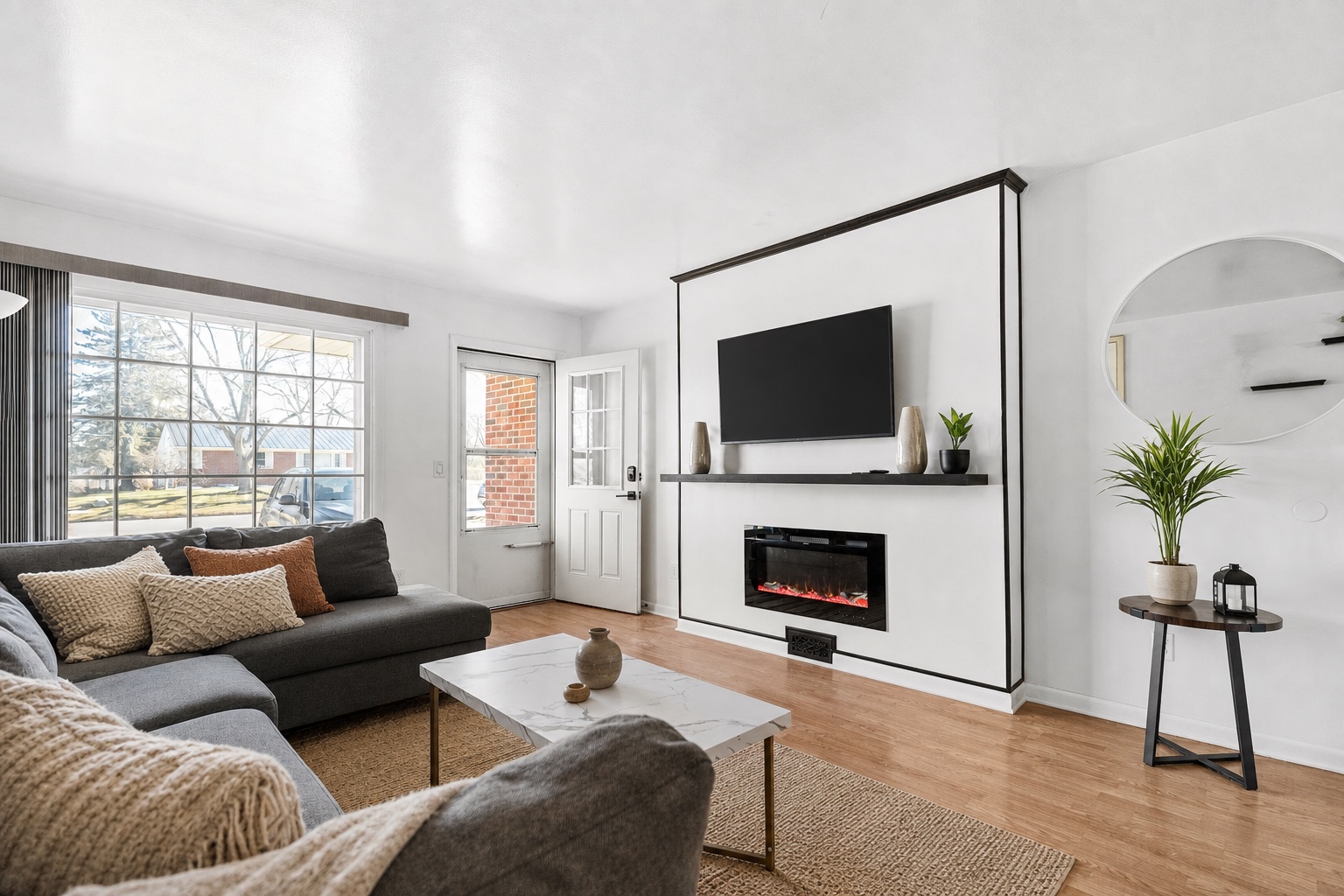 Improved short-term rental living room